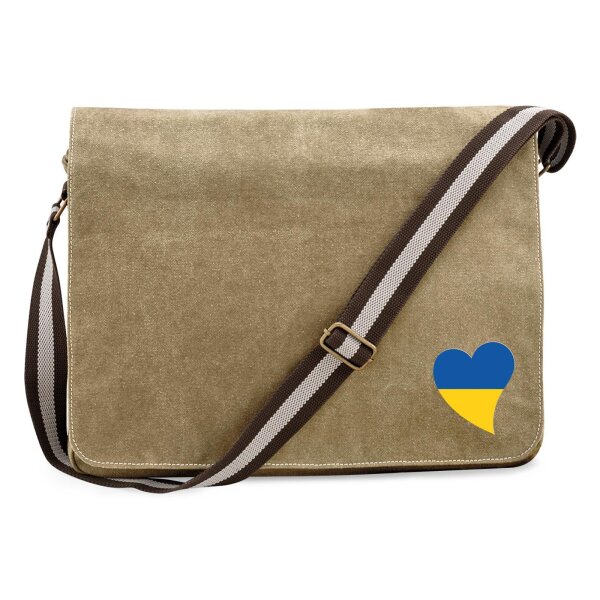 Umhängetasche Ukraine Flagge Herz 14 Liter