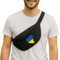 Bauchtasche Ukraine Flagge Herz 2,5 Liter Black