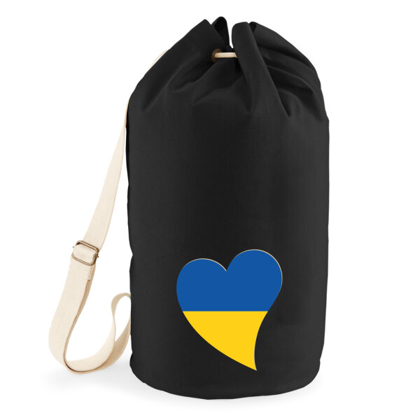 Seesack Ukraine Flagge Herz 20 Liter Black