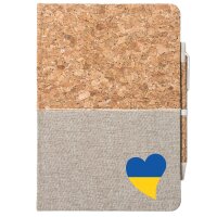Notizbuch A5 Ukraine Flagge Herz 80 Blatt inkl....