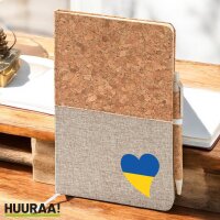 Notizbuch A5 Ukraine Flagge Herz 80 Blatt inkl....