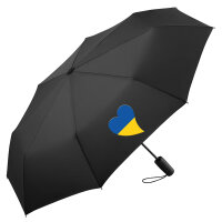 Regenschirm Ukraine Flagge Herz 98cm Schwarz