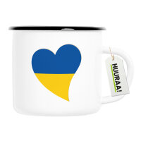 Emaille Tasse Ukraine Flagge Herz 300ml Vintage