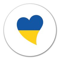 Aufkleber Ukraine Flagge Herz 10cm rund