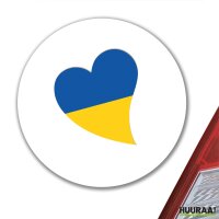 Aufkleber Ukraine Flagge Herz 10cm rund