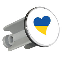 Waschbeckenstöpsel Ukraine Flagge Herz 4cm
