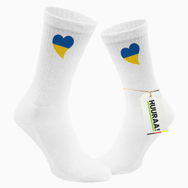 Unisex Socken Ukraine Flagge Herz Baumwolle