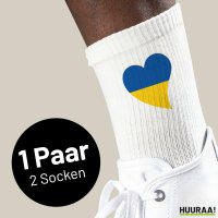 Unisex Socken Ukraine Flagge Herz Baumwolle