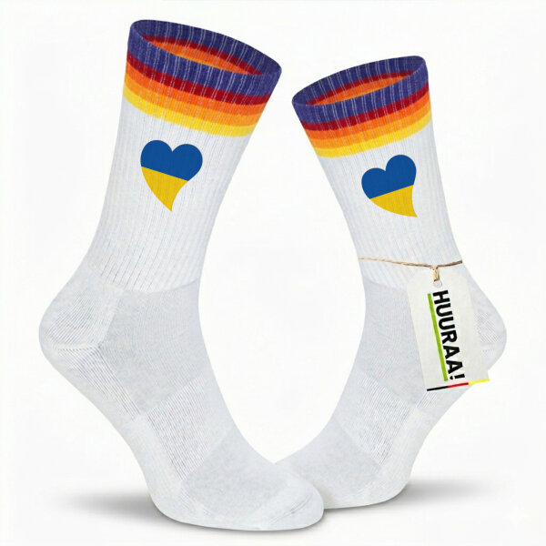 Unisex Socken Ukraine Flagge Herz Baumwolle