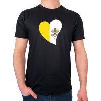 Herren T-Shirt Vatikanstadt Flagge Herz