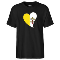 Herren T-Shirt Vatikanstadt Flagge Herz