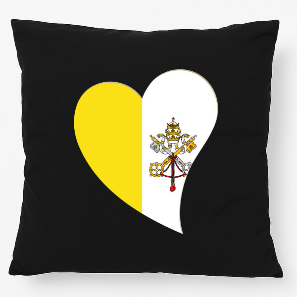 Kissen Vatikanstadt Flagge Herz 40x40cm