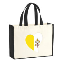 Jutetasche Vatikanstadt Flagge Herz 21 Liter Black