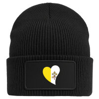 Beanie mit Patch Vatikanstadt Flagge Herz Black