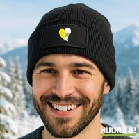 Beanie mit Patch Vatikanstadt Flagge Herz Black