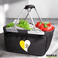 Einkaufskorb faltbar Vatikanstadt Flagge Herz 20 Liter Black