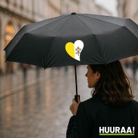 Regenschirm Vatikanstadt Flagge Herz 98cm Schwarz