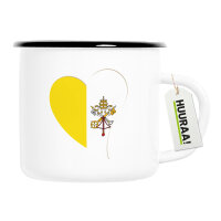 Emaille Tasse Vatikanstadt Flagge Herz 300ml Vintage