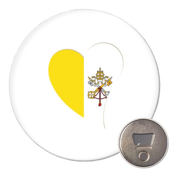 Magnet Vatikanstadt Flagge Herz 59mm Kühlschrankmagnet