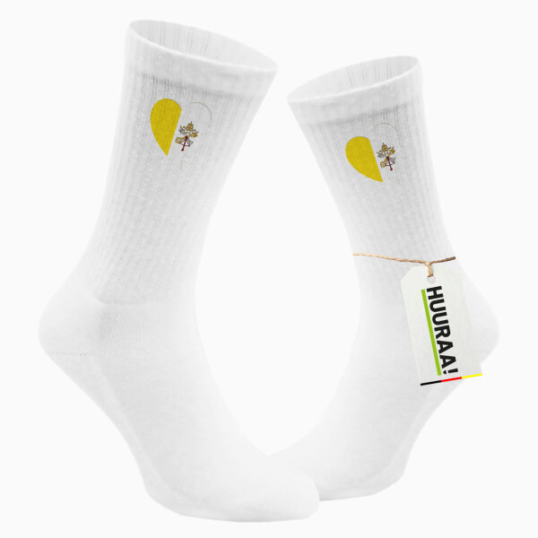 Unisex Socken Vatikanstadt Flagge Herz Baumwolle