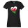 Damen T-Shirt Wales Flagge Herz
