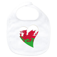 Baby L&auml;tzchen Wales Flagge Herz Klettverschluss