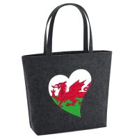 Filzshopper Wales Flagge Herz, 22 Liter