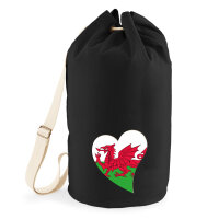 Seesack Wales Flagge Herz 20 Liter Black