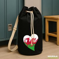 Seesack Wales Flagge Herz 20 Liter Black
