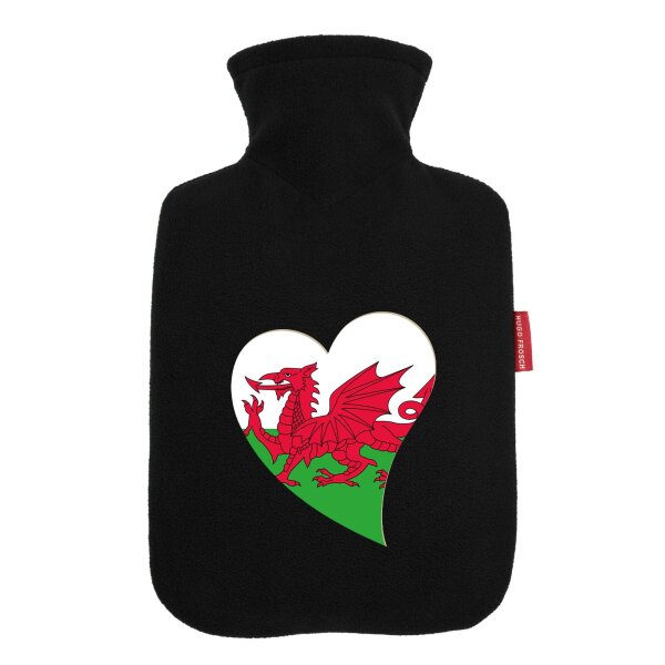 Wärmflasche Wales Flagge Herz