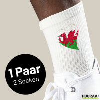 Unisex Socken Wales Flagge Herz Baumwolle