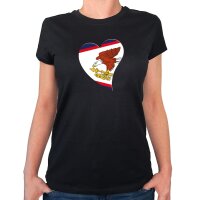 Damen T-Shirt Amerikanisch-Samoa Flagge Herz