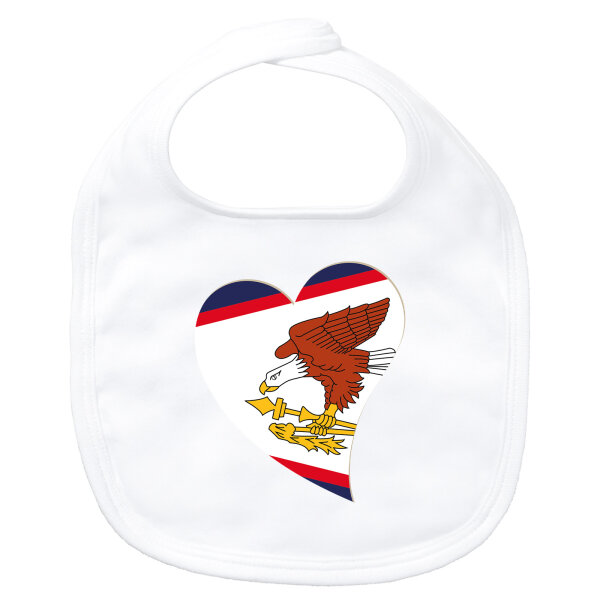 Baby Lätzchen Amerikanisch-Samoa Flagge Herz Klettverschluss