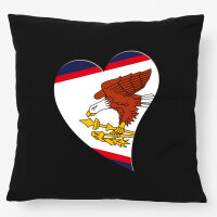 Kissen Amerikanisch-Samoa Flagge Herz 40x40cm