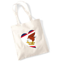 Jutebeutel Amerikanisch-Samoa Flagge Herz 10 Liter