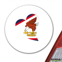 Aufkleber Amerikanisch-Samoa Flagge Herz 10cm rund