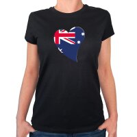 Damen T-Shirt Australien Flagge Herz