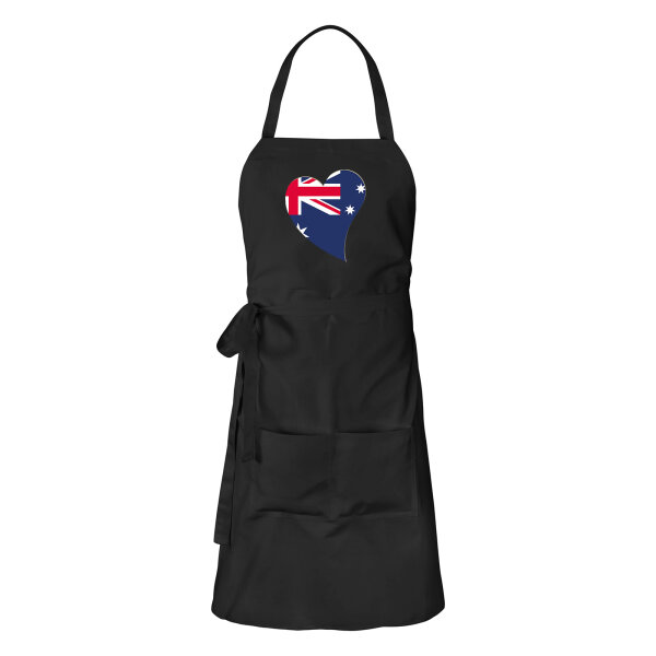 Schürze Australien Flagge Herz mit Taschen