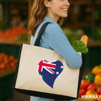 Jutetasche Australien Flagge Herz 21 Liter Black
