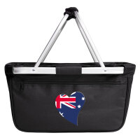 Einkaufskorb faltbar Australien Flagge Herz 20 Liter Black