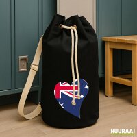 Seesack Australien Flagge Herz 20 Liter Black