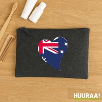 Kulturbeutel Australien Flagge Herz 1 Liter Charcoal