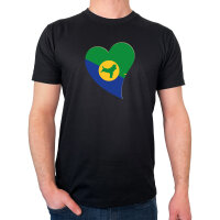 Herren T-Shirt Weihnachtsinsel Flagge Herz