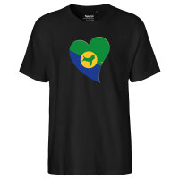 Herren T-Shirt Weihnachtsinsel Flagge Herz