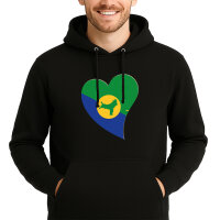 Unisex Hoodie Weihnachtsinsel Flagge Herz