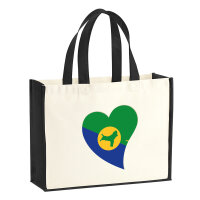 Jutetasche Weihnachtsinsel Flagge Herz 21 Liter Black