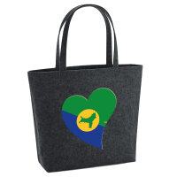 Filz Shopper Weihnachtsinsel Flagge Herz 22 Liter