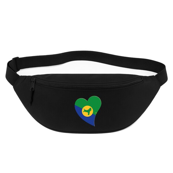Bauchtasche Weihnachtsinsel Flagge Herz 2,5 Liter Black