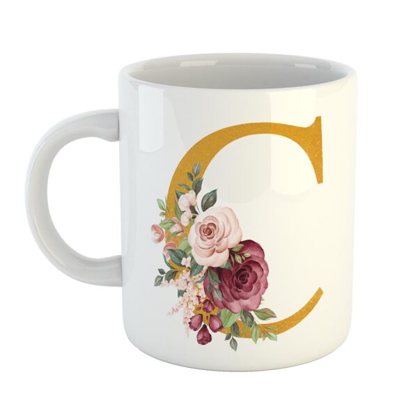 Kaffeetasse Buchstabe C Weiß 330ml