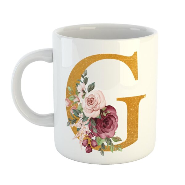 Kaffeetasse Buchstabe G Weiß 330ml